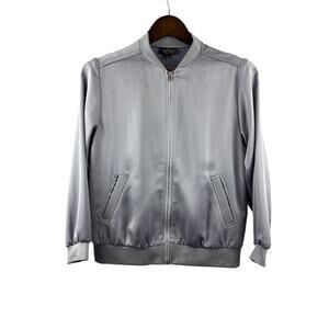 Women’s Top Shop Size 6 Light Grey Bomber Jacket